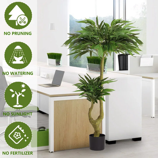 160CM Artificial Tropical Floor Plant – Fake Willow Buds Tree with Planter for Indoor Home & Office Décor