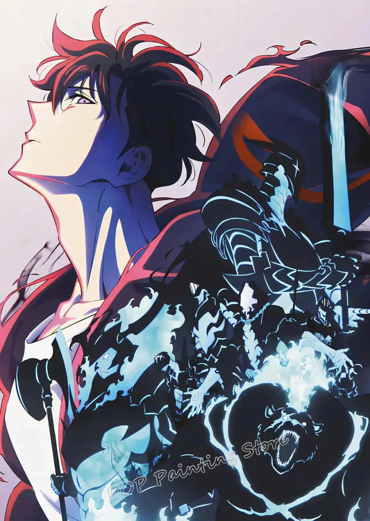 Solo-Inspired Anime Wall Art – Sung Jin-Woo Canvas Print for Gaming Room & Bedroom