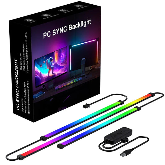 Gaming Monitor Light Strip – RGB Color Sync Backlight with Smart Control for PC & Display Atmosphere