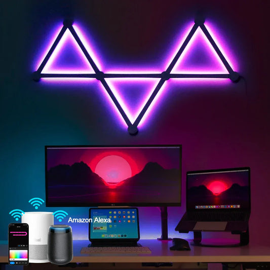 RGB LED Wall Lamp – Smart WiFi APP-Controlled Modular Light with Music Sync for Bedroom & Game Room Decor