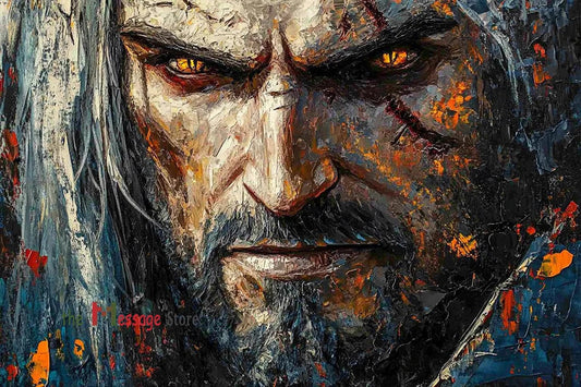 The Witcher 3: Wild Hunt – Geralt of Rivia Vintage Canvas Poster for Wall Decor