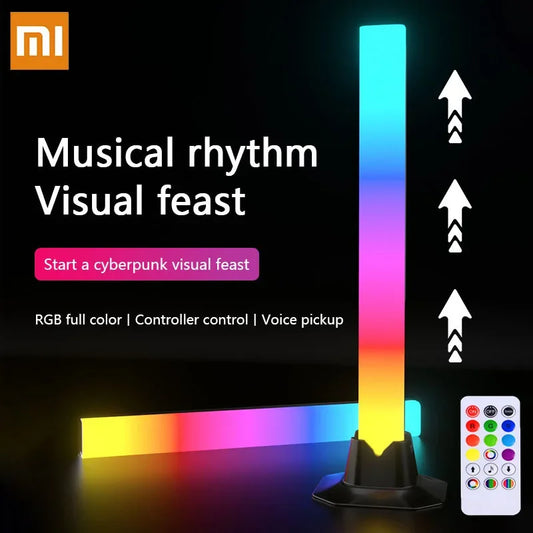 Xiaomi RGB Pickup Night Light Bar – USB LED Music Rhythm Lamp with Remote Control for Gaming & Desktop Decor