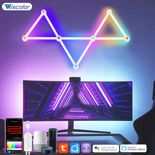 Wiscolor LED RGB Smart Wall Light – DIY Ambient Light Bar with Music Sync & APP Control
